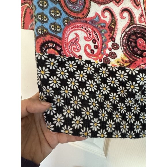 Joseph A Banks Womens Boho Paisley Daisies Cardigan XL - Picture 3 of 10